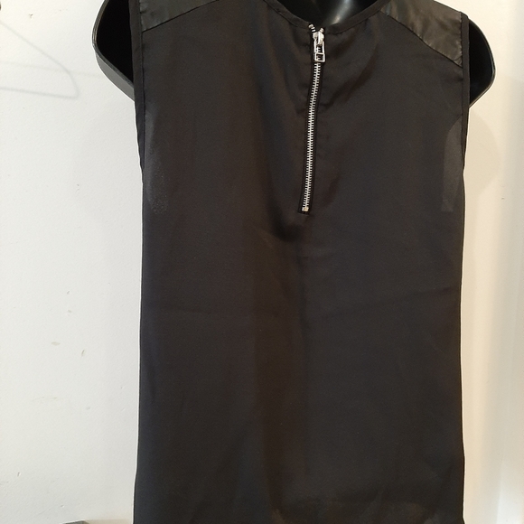 Women's Faux Leather Tank Top Desires Sm Black - Picture 6 of 7